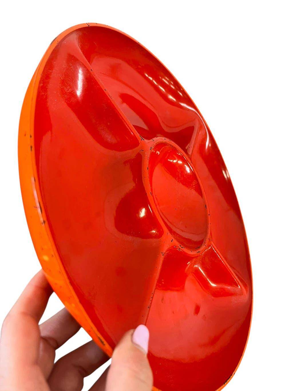 Bol décoratif orange vintage années 70