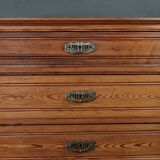 Pitch pine weekly planner, Art Nouveau period – Early 20th century