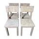 Suite de 4 chaises brutalistes en chêne massif 1950