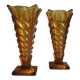 Pair of amber art deco vases