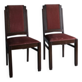 2 chaises en chêne de l'École d'Amsterdam | Pays-Bas | Années 1920
