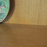 Vintage German Oak Buffet With Showcase, 1960's