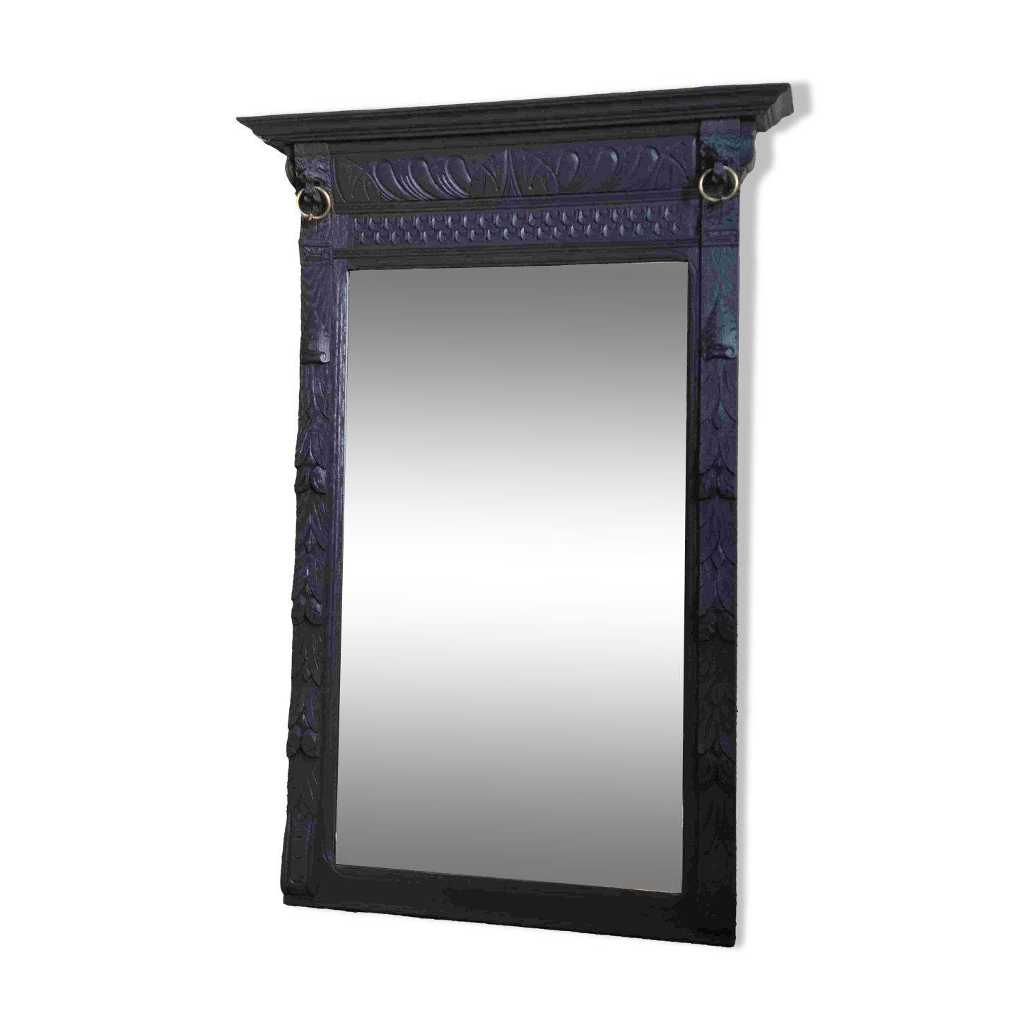 1920s mirror in dark grey painted oak