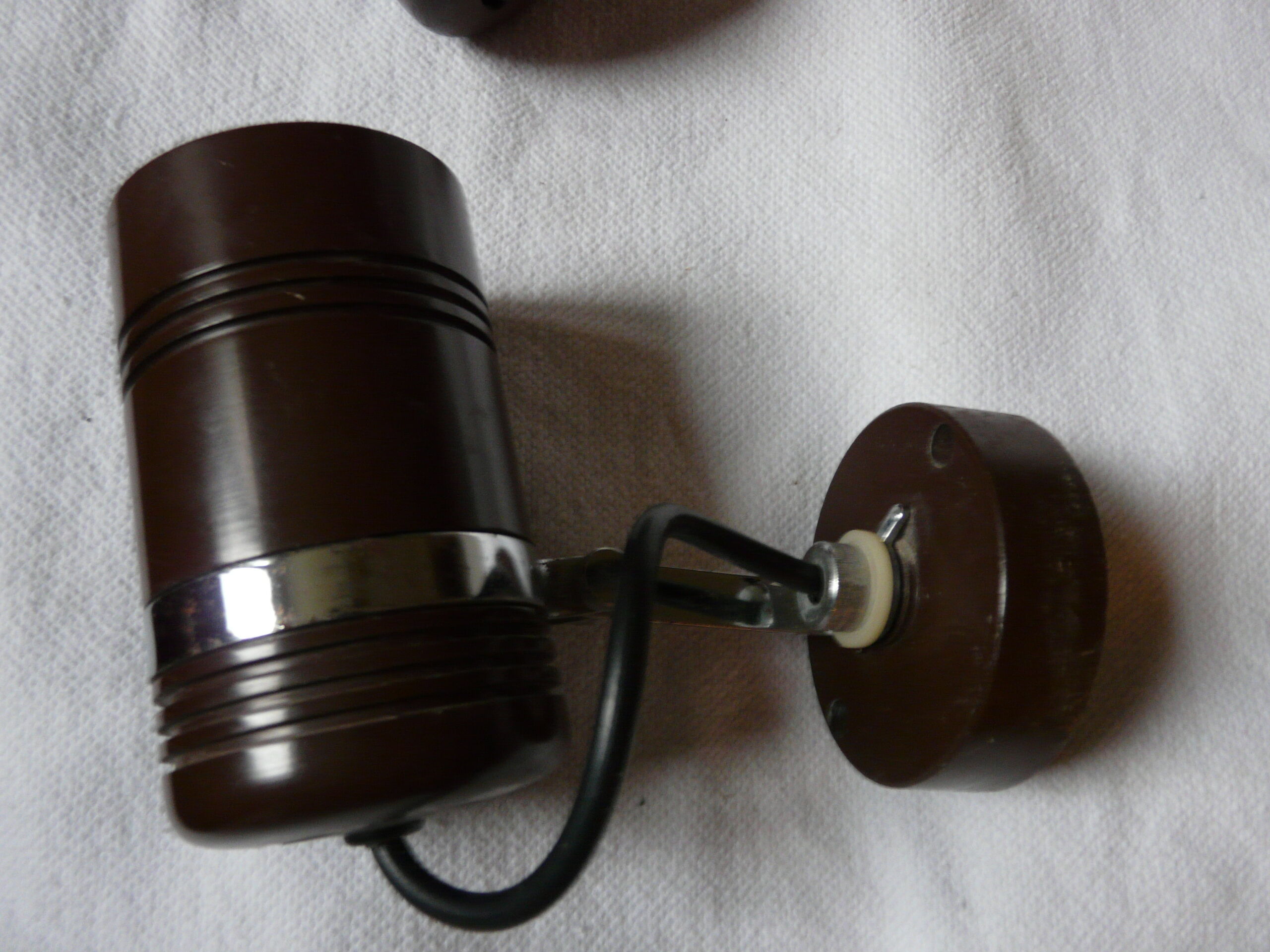 Pair of vintage brown metal spotlights