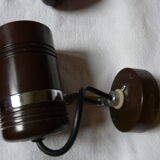 Pair of vintage brown metal spotlights