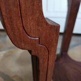 Guéridon ancien en bois massif avec plateau en marbre