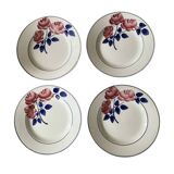 Dessert plates with rose decoration HBCM