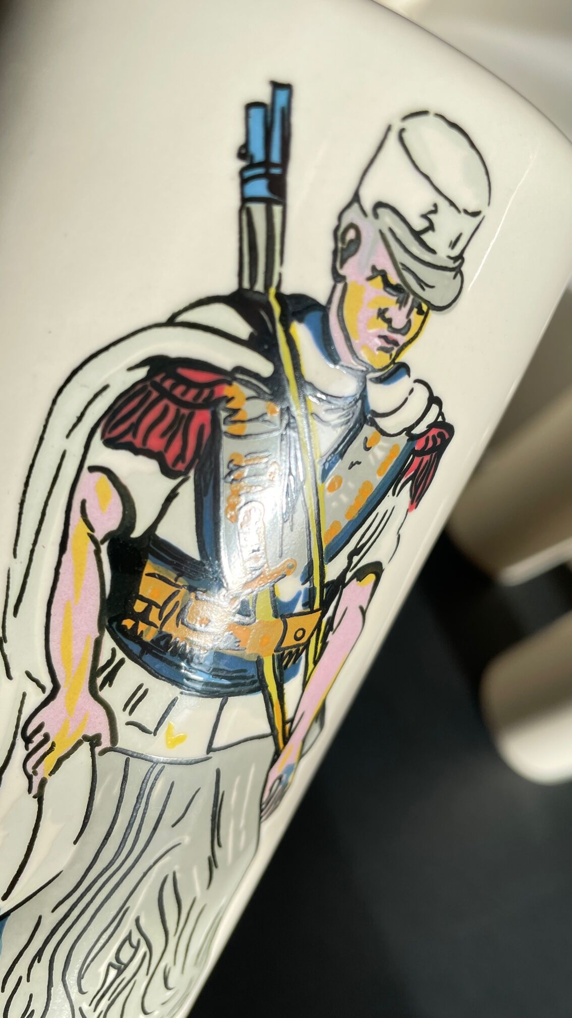 Orangeade service to vintage ceramic soldiers