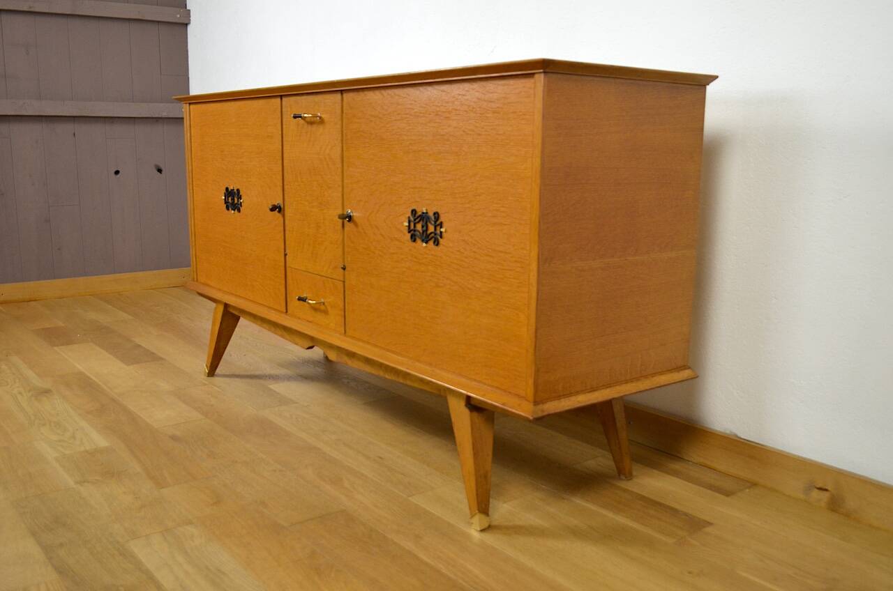 Vintage 1950/1960 Golden Oak Compass Leg Sideboard