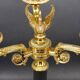 Pair of Chandeliers/Candelabra in Solid Bronze Empire Style Caramel Patina