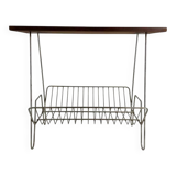 Vintage teak and metal Mid Century magazine rack