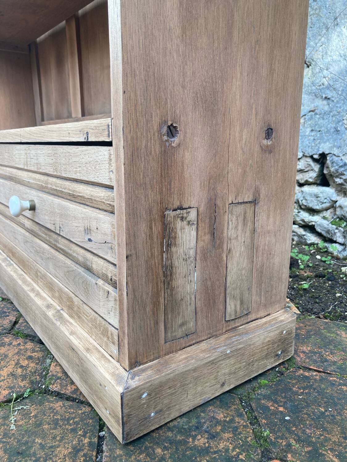 Antique furniture - solid oak shelf