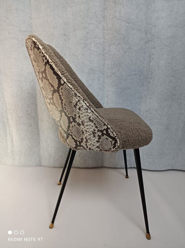 Chaise tonneau des années 1960, restauration d'art