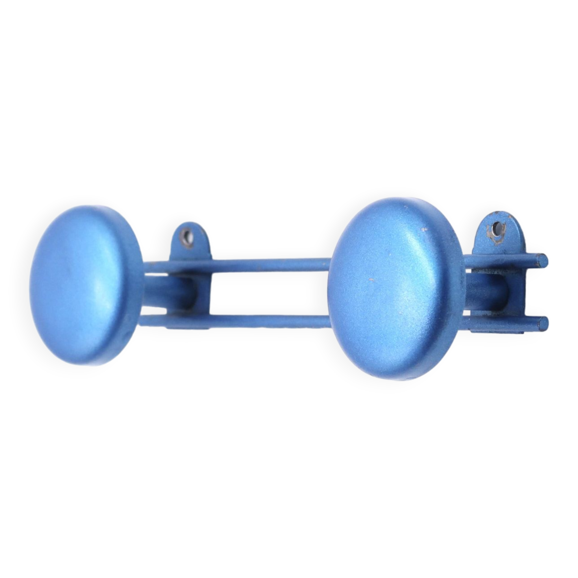 Electric blue metal coat rack, 1950s