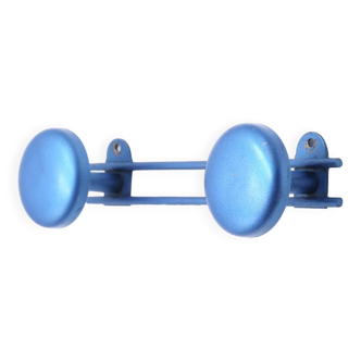 Electric blue metal coat rack, 1950s