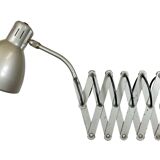 Grey industrial scissor wall lamp from erpe, 1960s