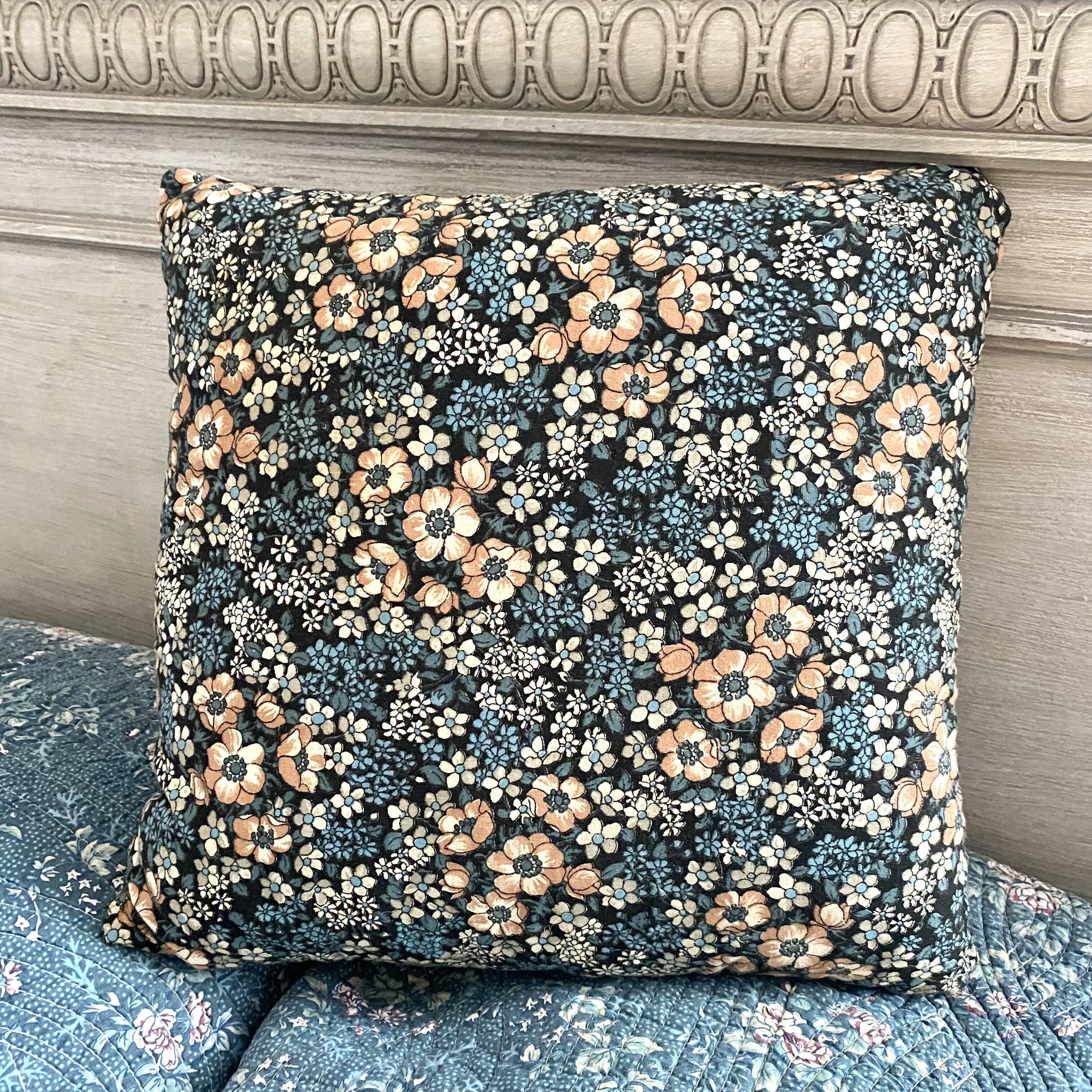 2 vintage floral cushions