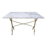 White Carrara marble bistro table circa 1900.