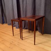Pair of rosewood tables 64 B, designed by Erik Riisager Hansen, Haslev Møbelsnedkeri, Denmark, 196