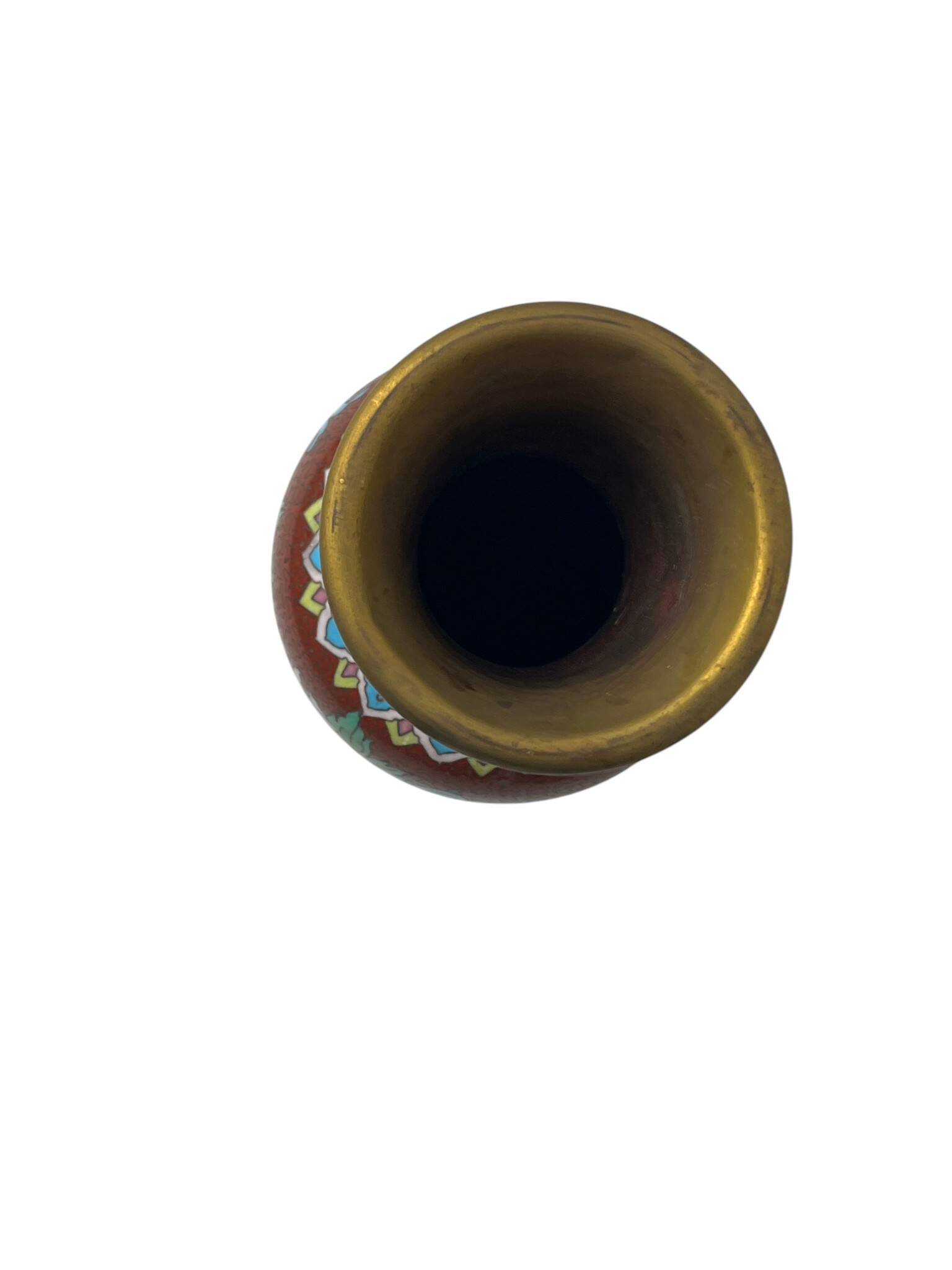 Chine, vase en cloisonné chrysanthèmes début XXème