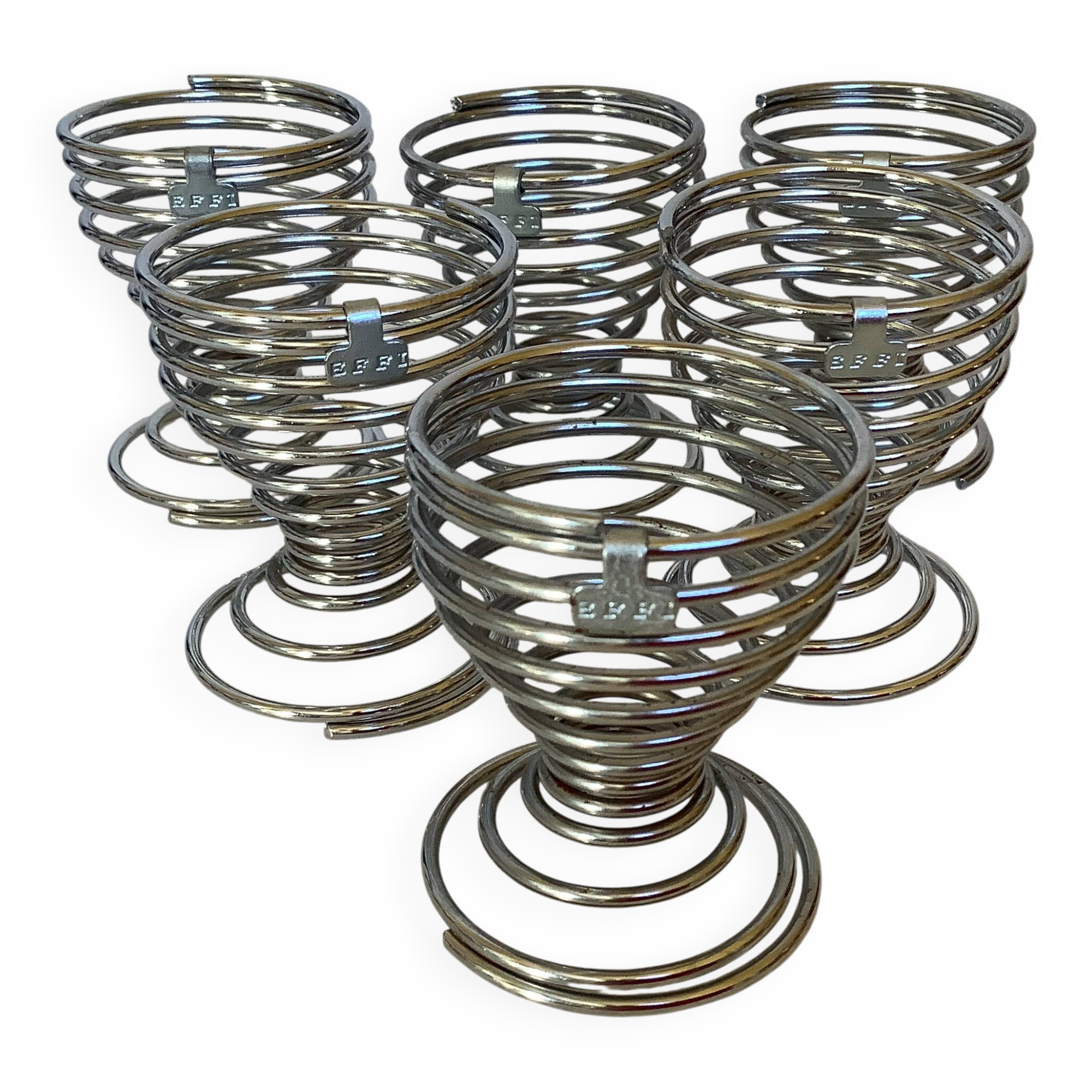 Six spiral egg cups