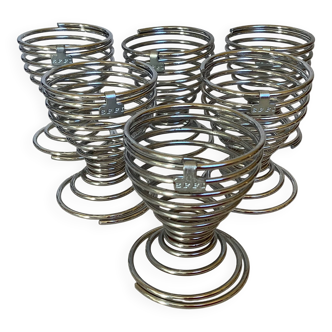 Six spiral egg cups
