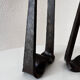 Brutalist wrought iron candlestick pair