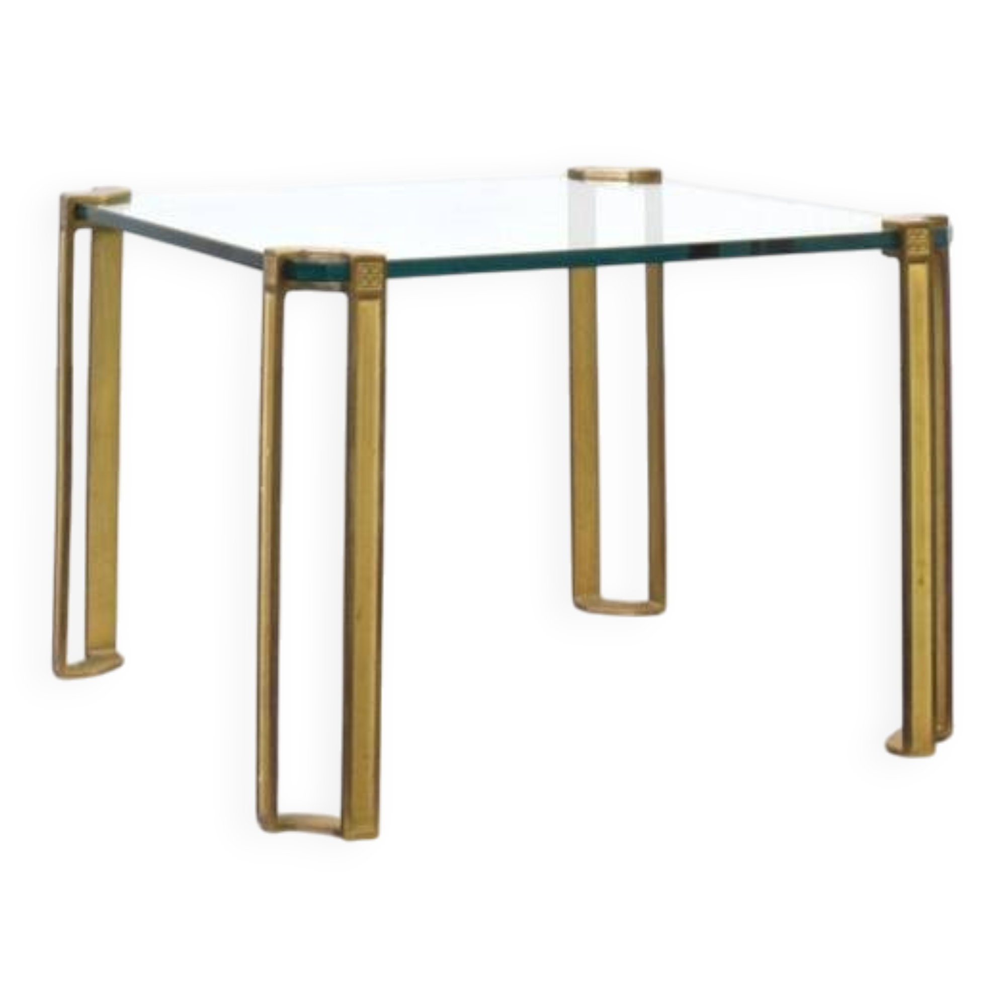 Hollywood Regency Brass and Glass Coffee Table by Peter Ghyczy, 1970s.