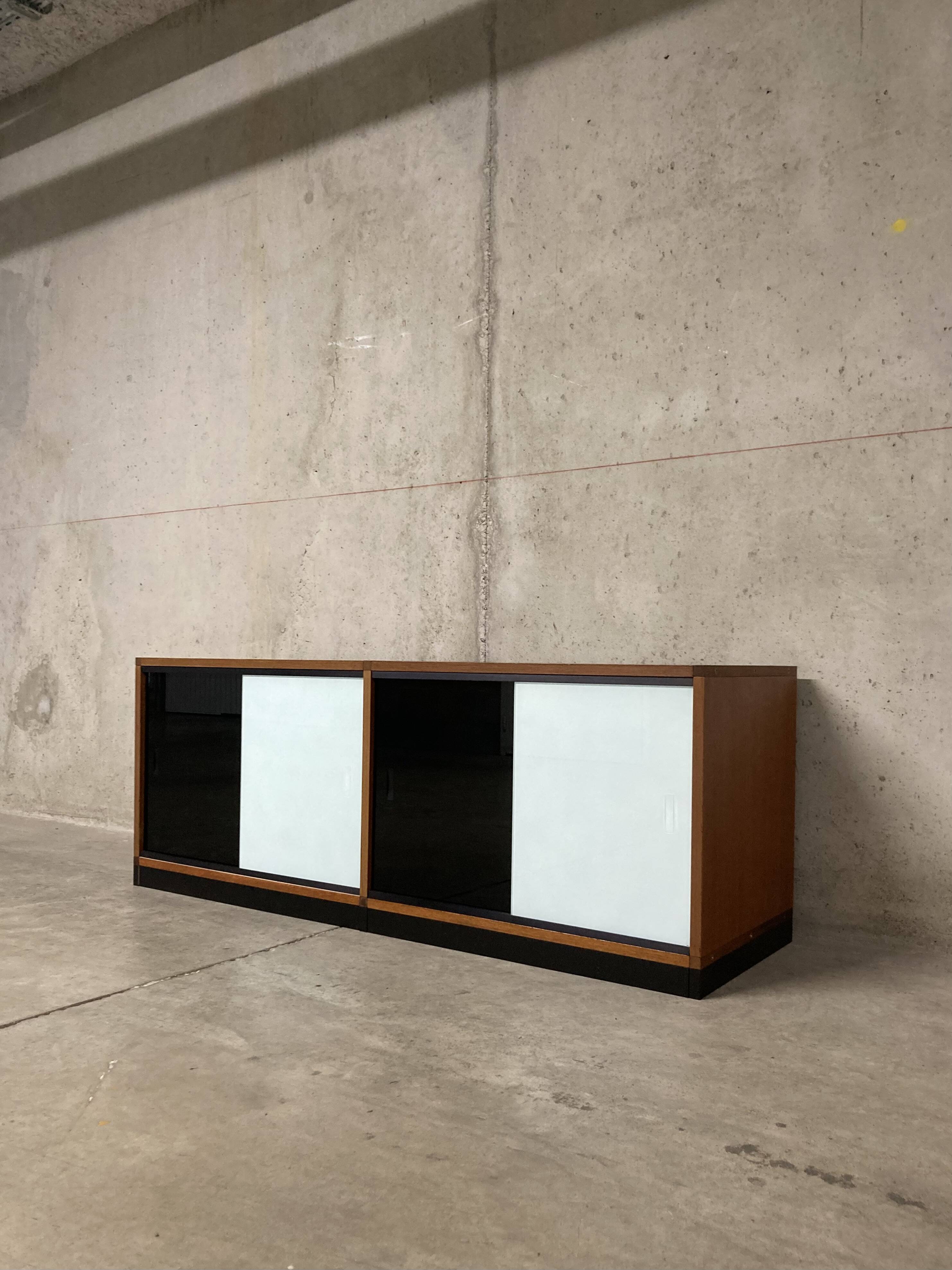 Rare vintage two-tone ARP Guariche Minvielle sideboard display case from the 60s