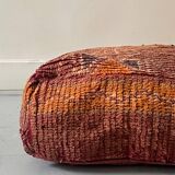 Vintage Berber pouf in handwoven wool
