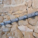 Vintage coat rack with 6 hooks, zinc gray