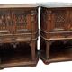 Pair of Gothic style cabinets in dark oak from the 19th century.