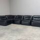 Modular black leather element sofa, 1970s
