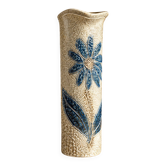 Large vintage ceramic vase – blue floral decoration