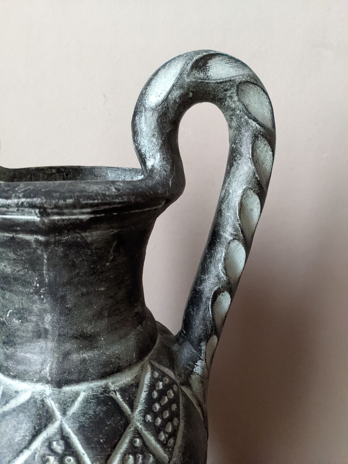 Terracotta ceramic amphora