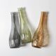 Set of 3 Grey, Green and Amber Glass Vases / Colored Bottles / Ikea / 2000s