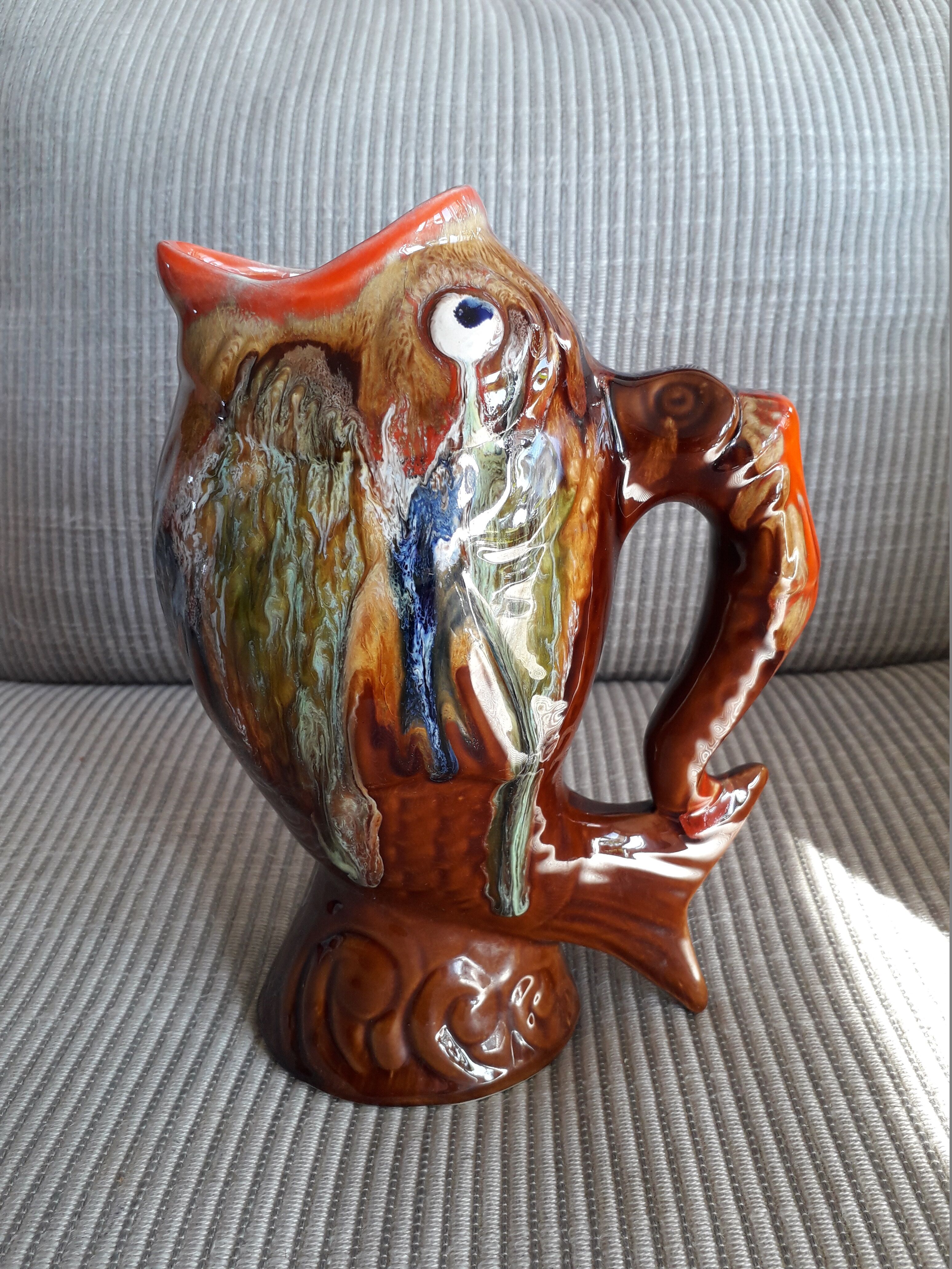 Vase vintage vallauris en forme de poisson