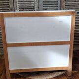 White and wood chest of drawers