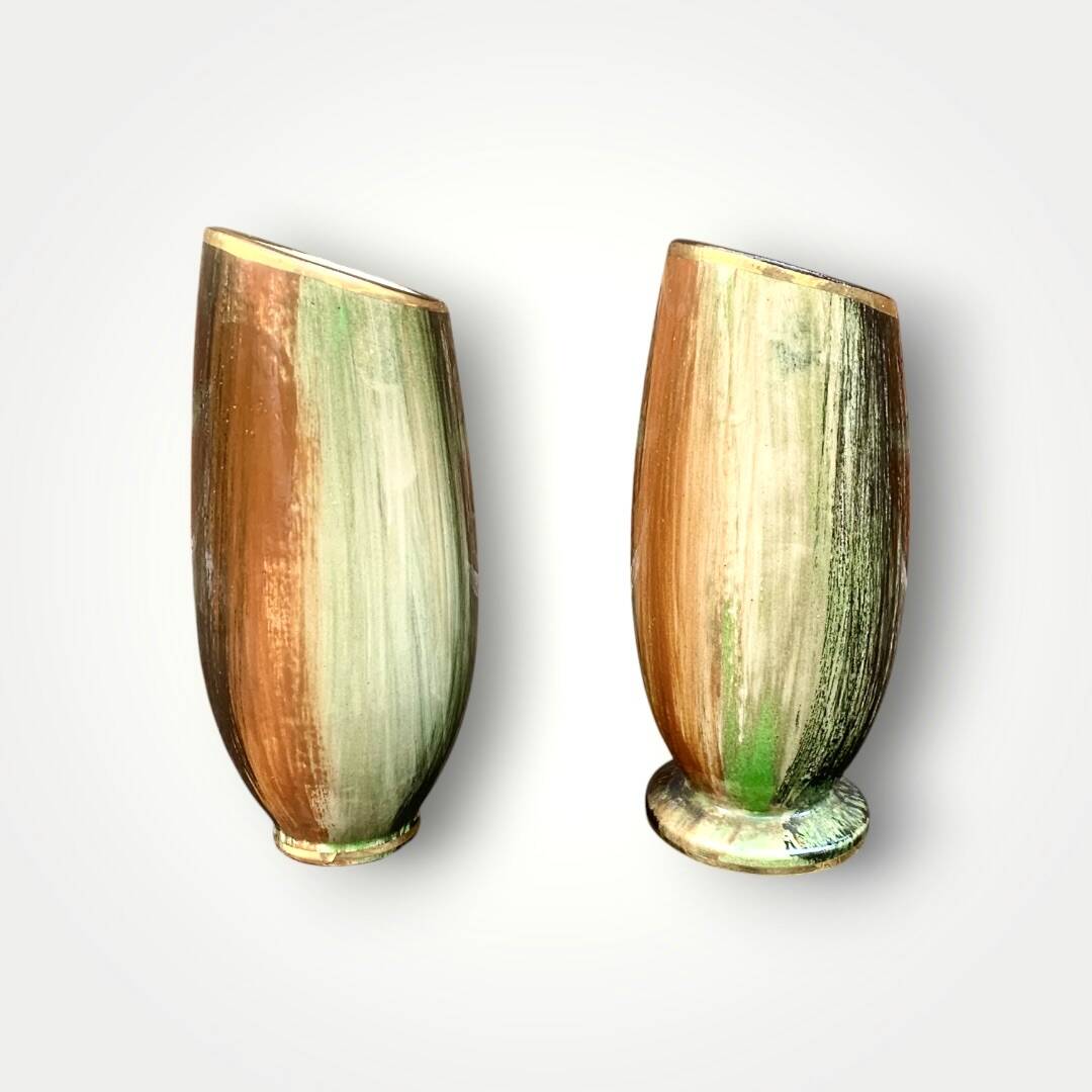 Two antique earthenware vases by Hubert Bequet (Belgium) - 1950s