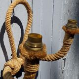 Handcrafted rope wall lamp