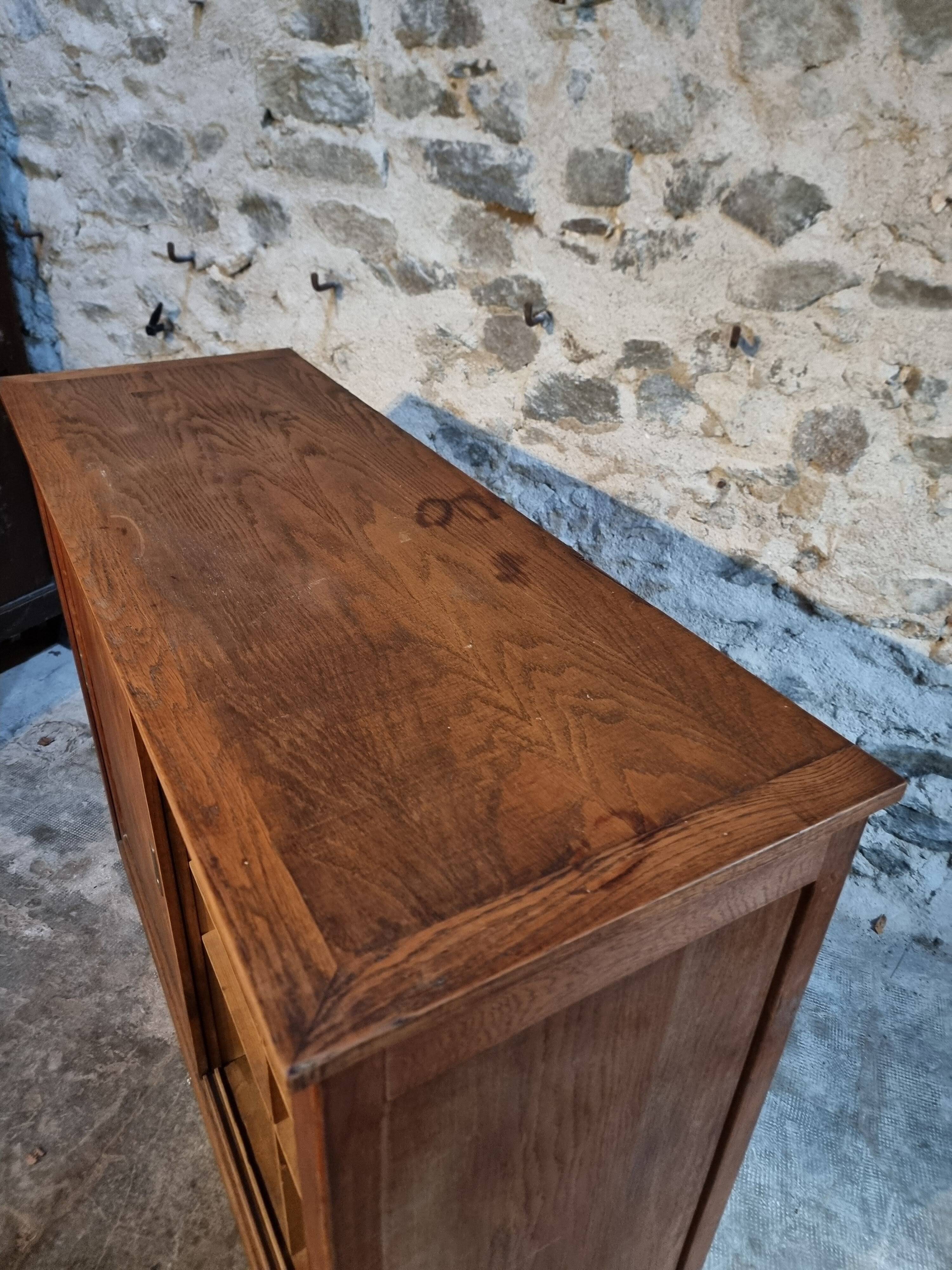 Oak sliding door wardrobe, 1920s