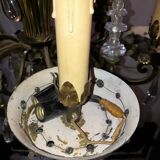 Chandelier in glass and brass 1960