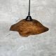 Small pendant light in corrugated teak leaf (Small D:30 H:20)