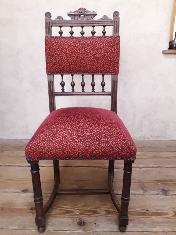 Series of 6 reupholstered Renaissance style chairs