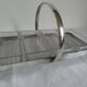 Silver metal aperitif server & 4 art deco glass ramequins/dishes