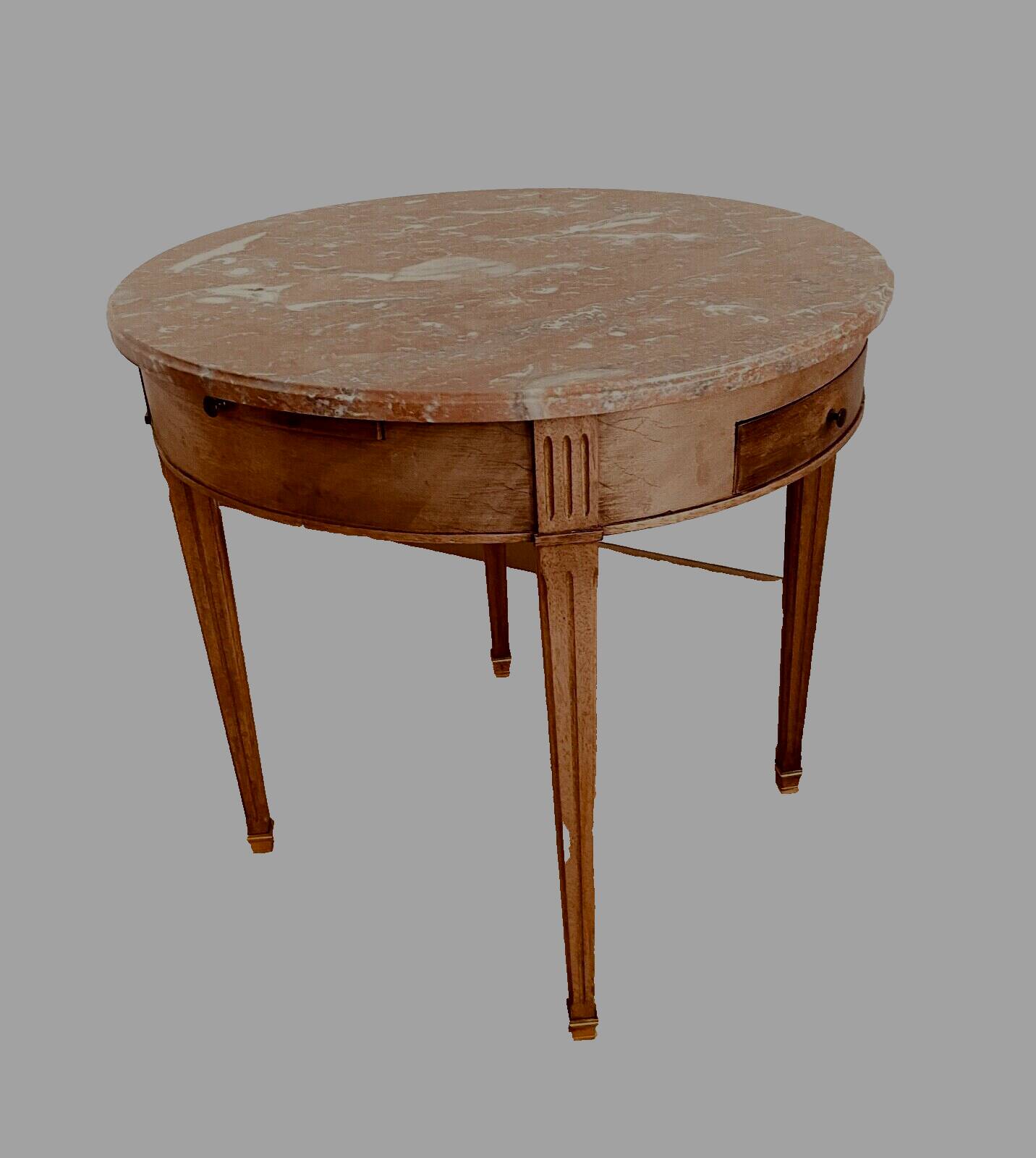 Louis XVI style pedestal table in mahogany and 20th century veneer