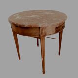 Louis XVI style pedestal table in mahogany and 20th century veneer