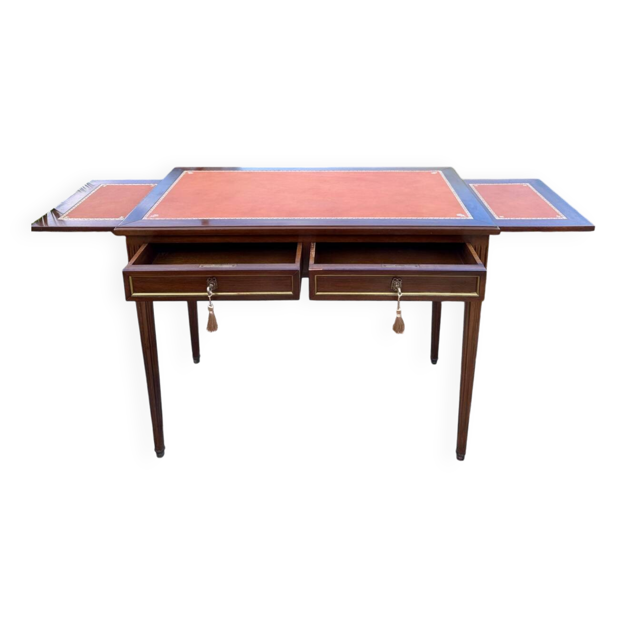 Flat desk in mahogany in the Louis XVI style.