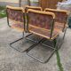 Set of 4 mid century modern upholstered cesca chair Italy 1970