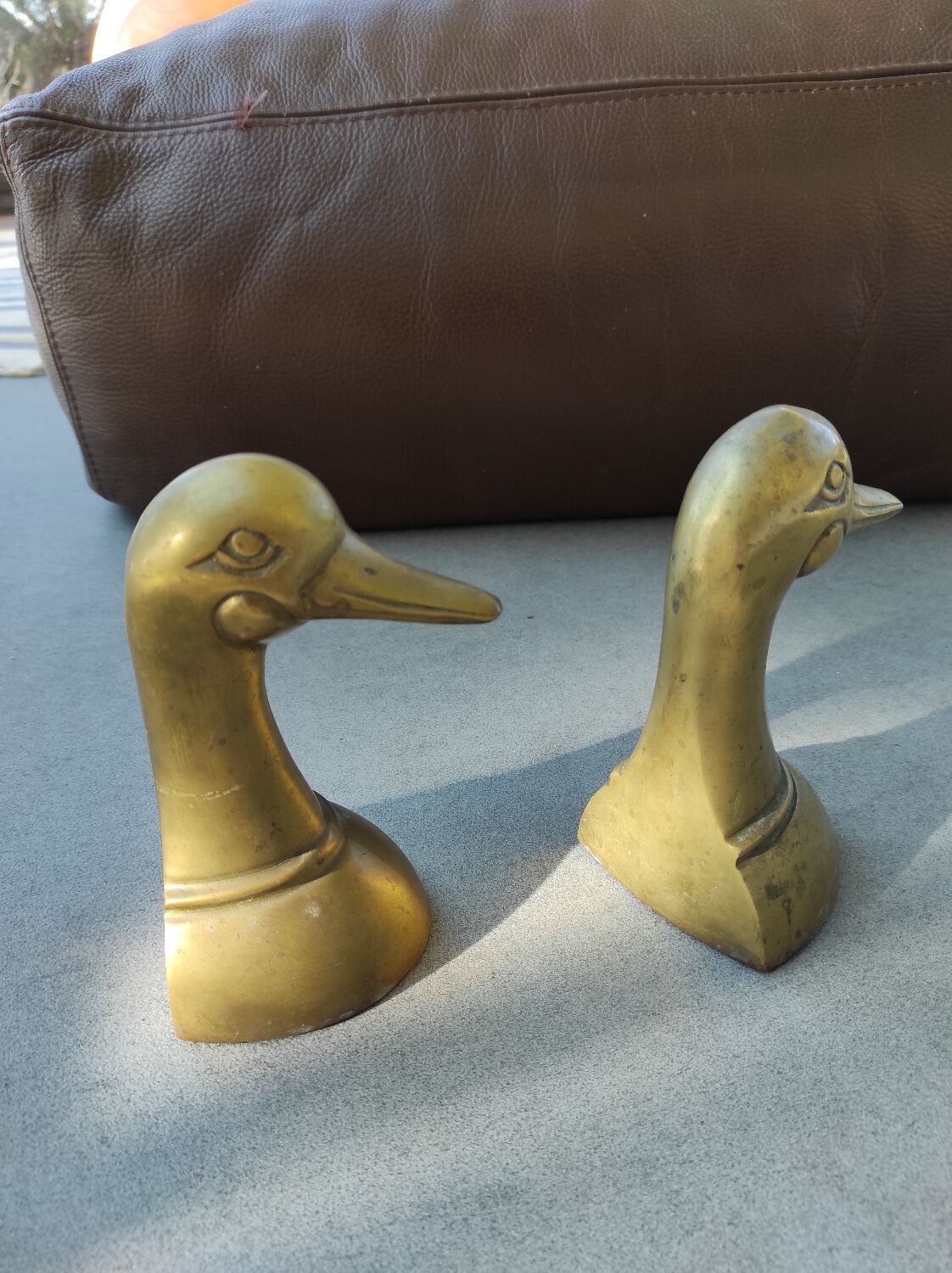 Paire de canards en laiton serre-livres